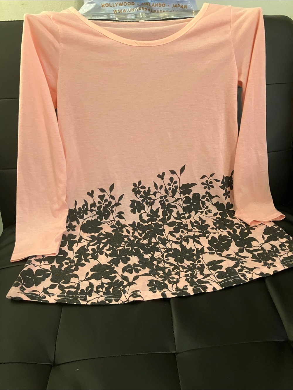 Floral Hem Long-Sleeve Tunic Medium